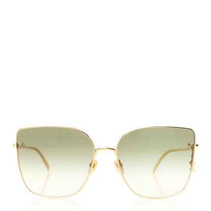 Louis Vuitton LOUIS VUITTON Metal LV Charm Cat Eye Sunglasses Z1720U Gold 2 of 10