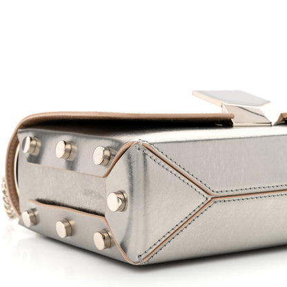 Jimmy Choo Smooth Calfskin Lockett City Shoulder Bag Silver 8 of 9