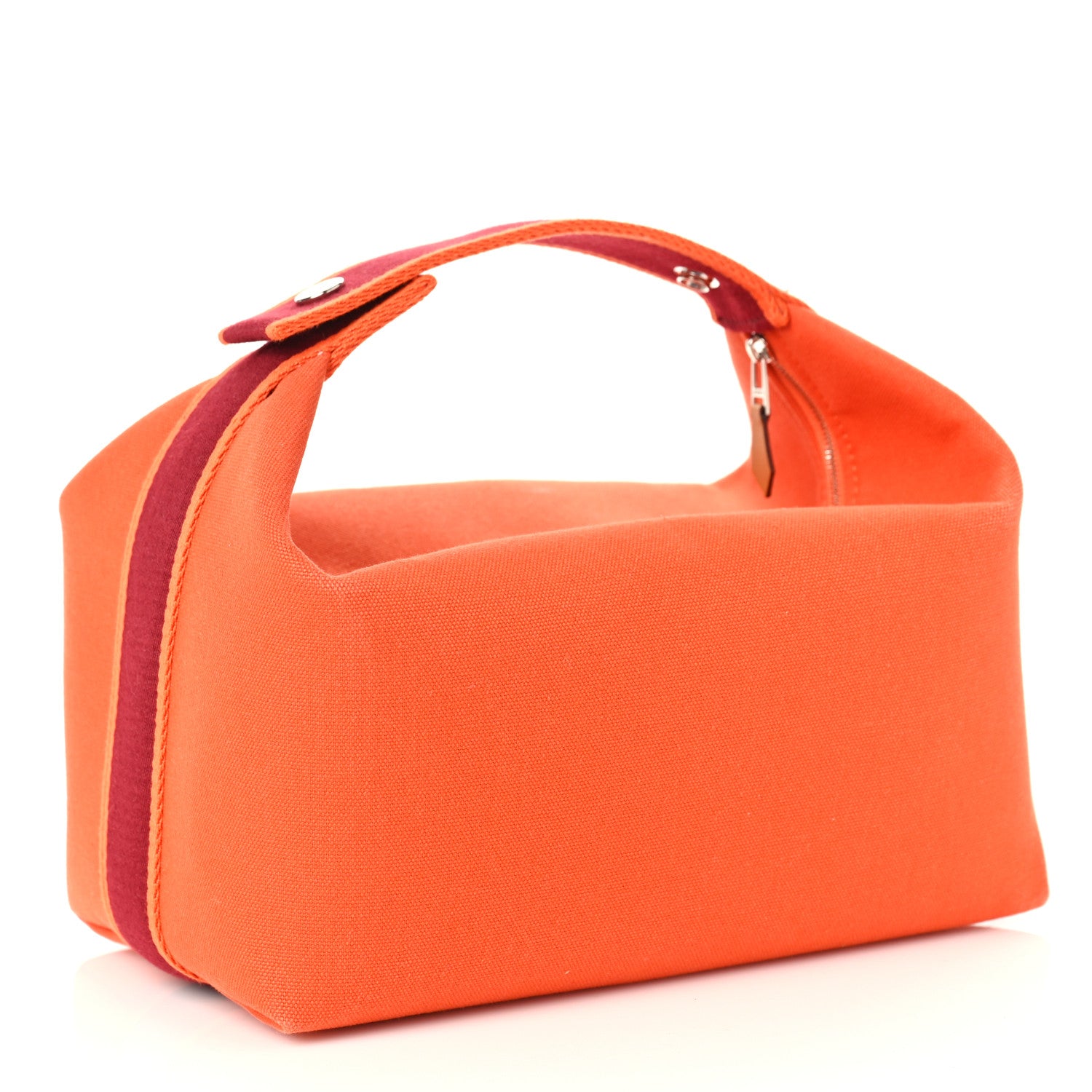 Hermes Canvas Large Bride-A-Brac Pouch Orange Feu Burgundy 3 of 8