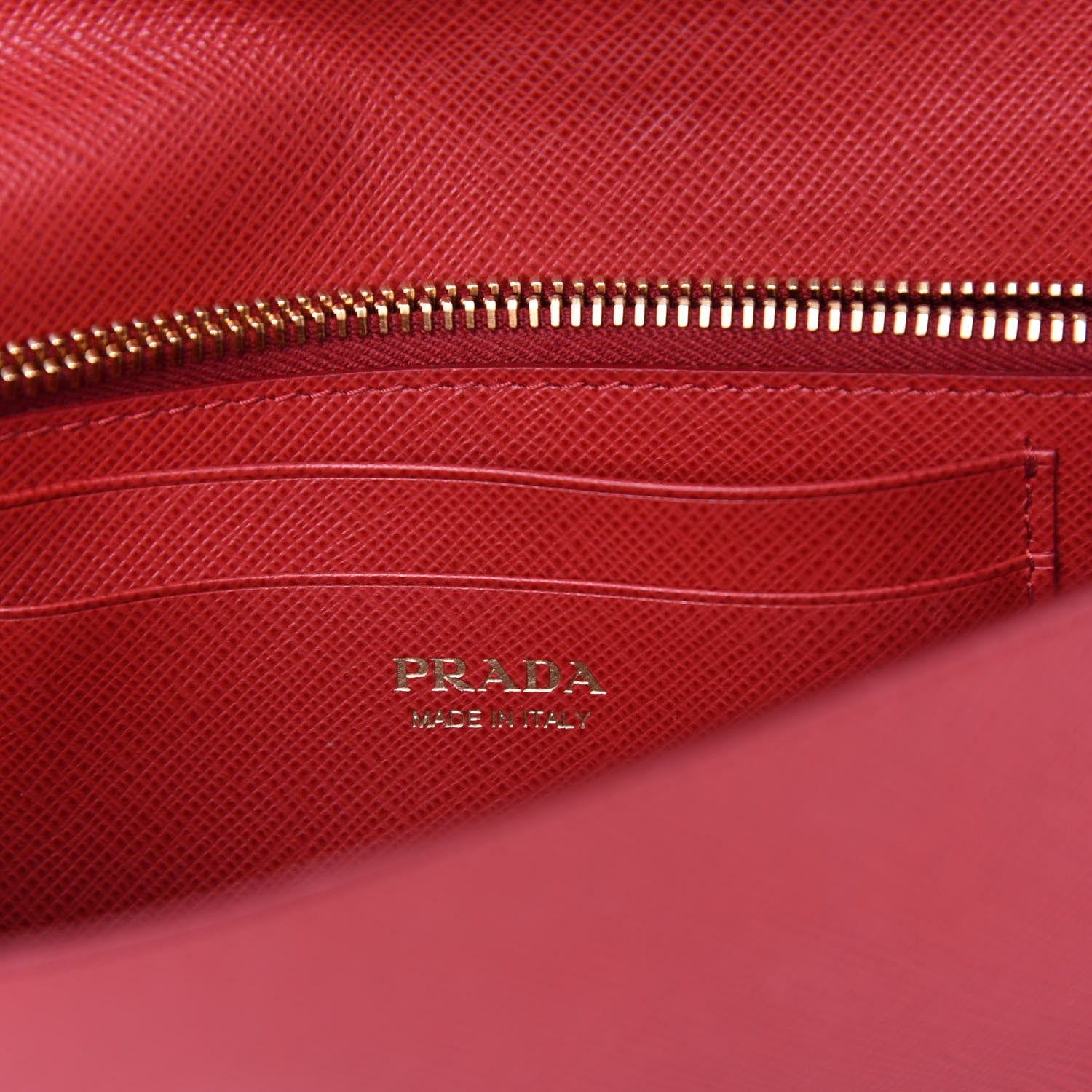 Prada Saffiano Metal Mini Flap Crossbody Wristlet Bag Fuoco 8 of 9
