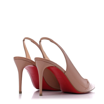Christian Louboutin Patent Kate Sling 85 Pumps 38.5 Nude 4 of 23
