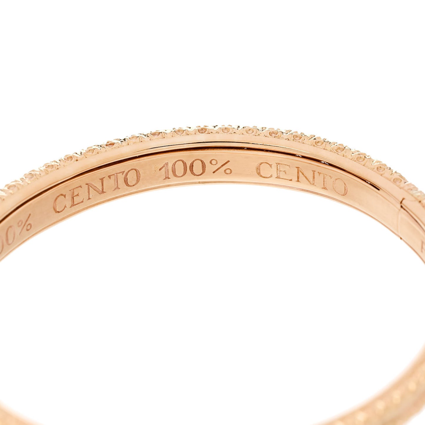 18K Rose Gold Diamond Cento Bangle Bracelet