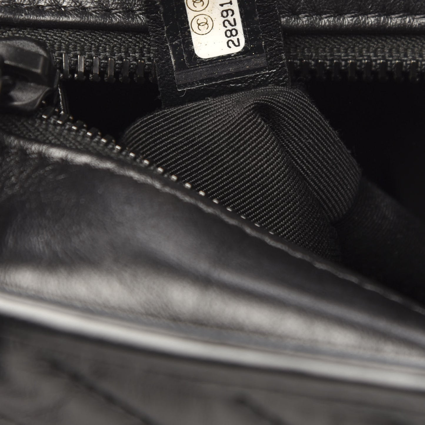 Aged Calfskin Chevron Quilted Small Gabrielle Hobo So Black