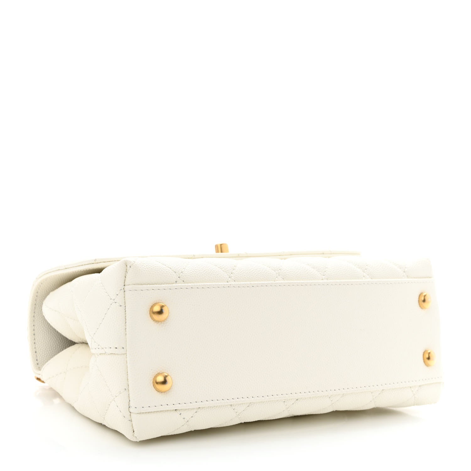 Chanel Caviar Quilted Mini Coco Chain Handle Flap White 4 of 11