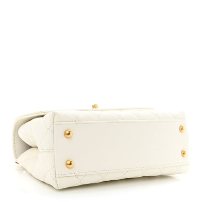 Chanel Caviar Quilted Mini Coco Chain Handle Flap White 4 of 11