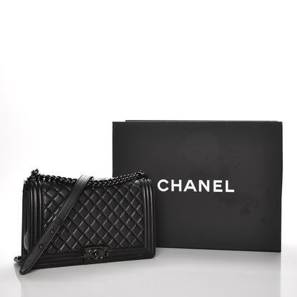 Chanel Caviar Quilted New Medium Boy Flap So Black 11 of 11