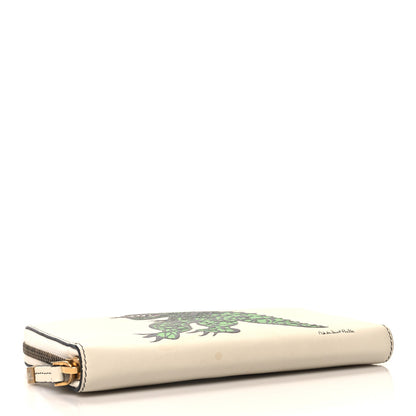 Christian Dior Calfskin Niki De Saint Phalle Dragon Zip Around Wallet Off White 4 of 11