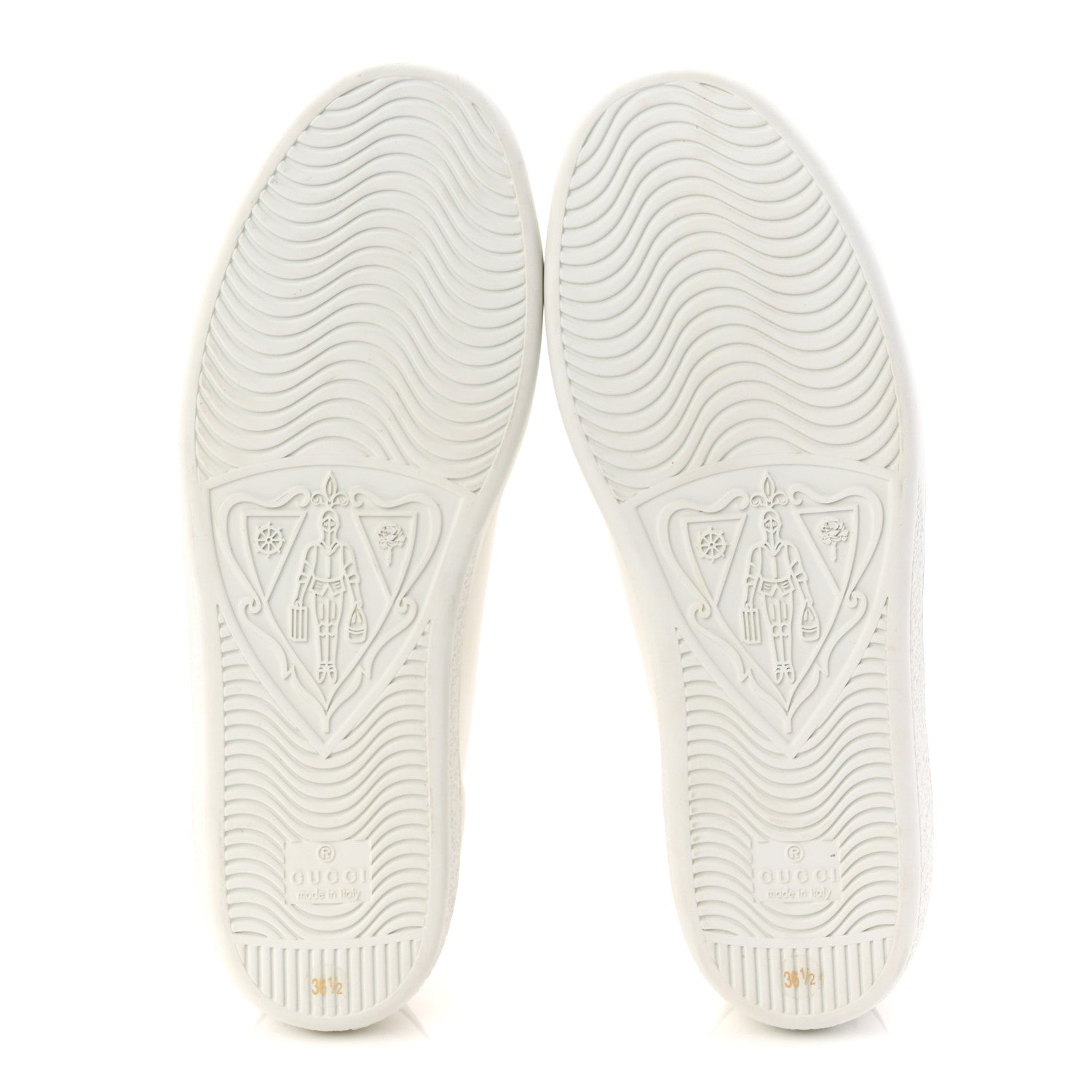 Gucci Calfskin Interlocking G Perforated Womens Ace Sneakers 36.5 White Grey Sky 6 of 10