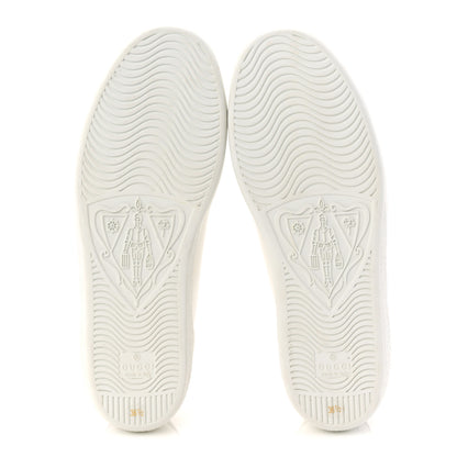 Gucci Calfskin Interlocking G Perforated Womens Ace Sneakers 36.5 White Grey Sky 6 of 10