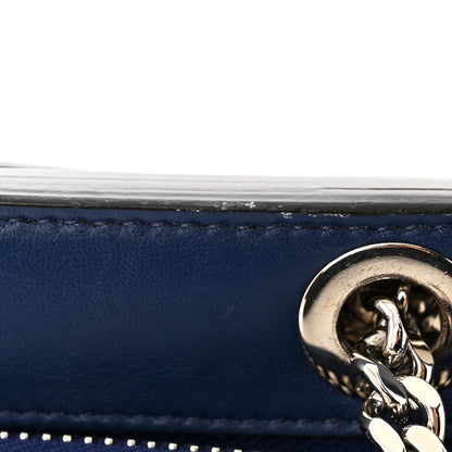 Fendi Shiny Nappa Trapuntata Chain Small DotCom Click Chain Satchel Blue 13 of 13