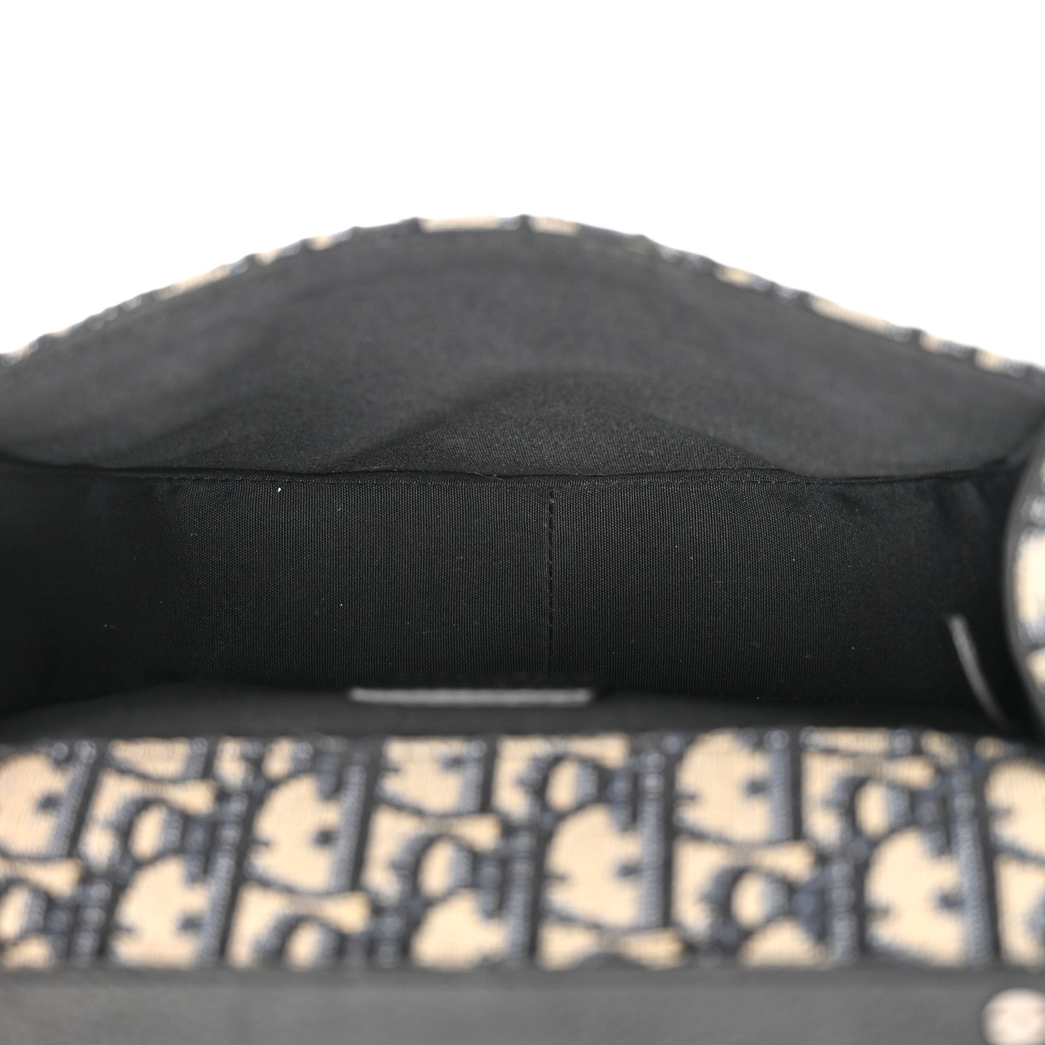 Christian Dior Oblique Grained Calfskin Mini Gallop Bag With Strap Black Beige 5 of 11