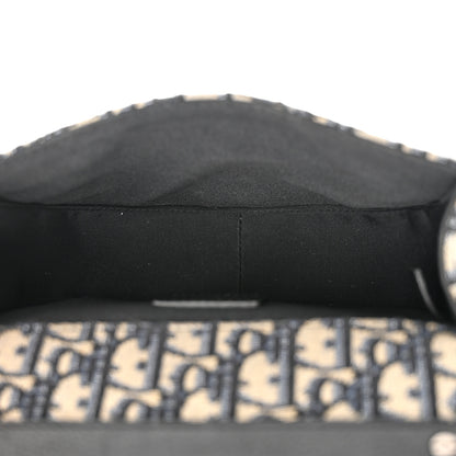 Christian Dior Oblique Grained Calfskin Mini Gallop Bag With Strap Black Beige 5 of 11