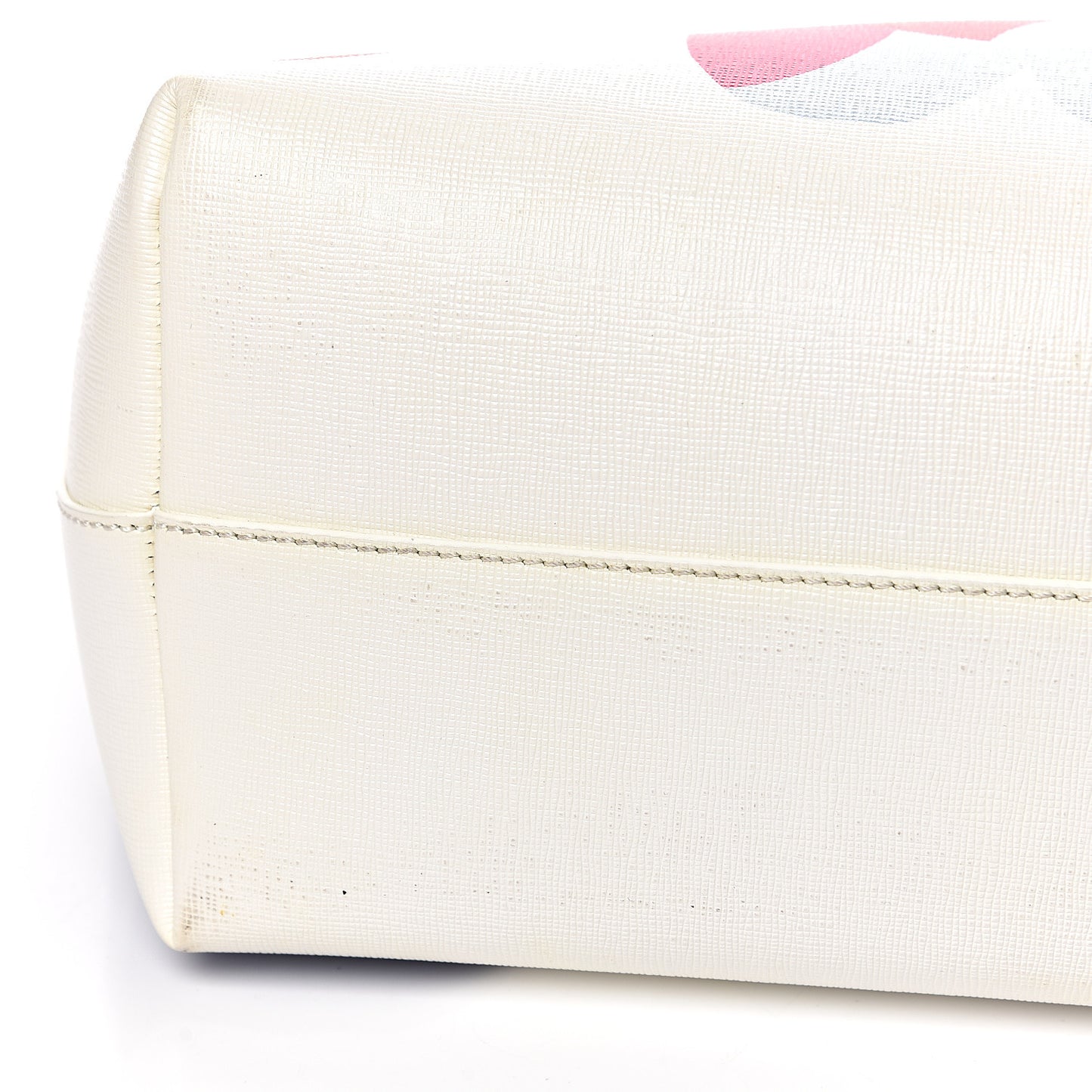 Vitello Elite Roma Print Signature Roll Tote White Multicolor