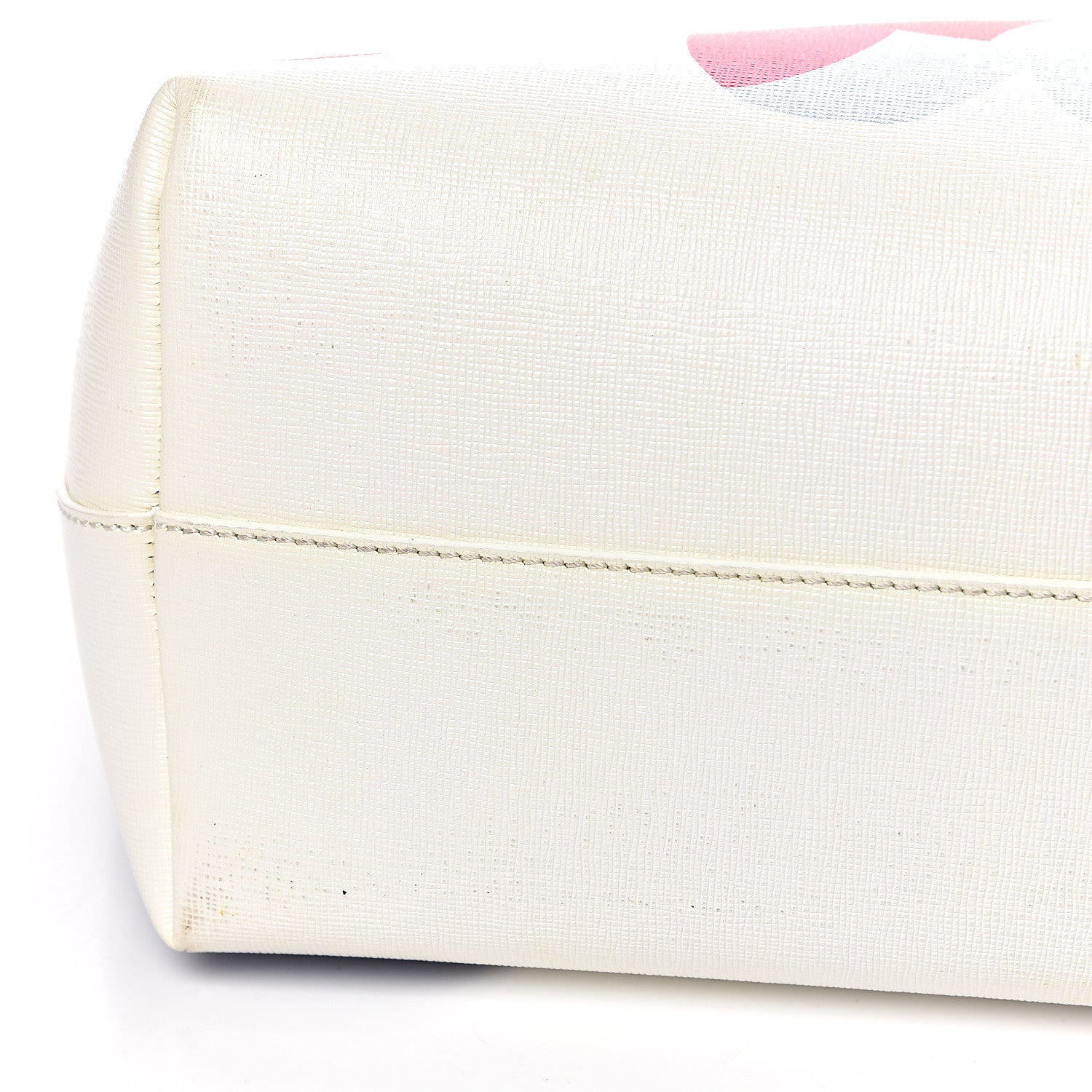 Fendi Vitello Elite Roma Print Signature Roll Tote White Multicolor 9 of 15