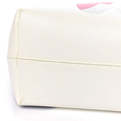 Fendi Vitello Elite Roma Print Signature Roll Tote White Multicolor 9 of 15