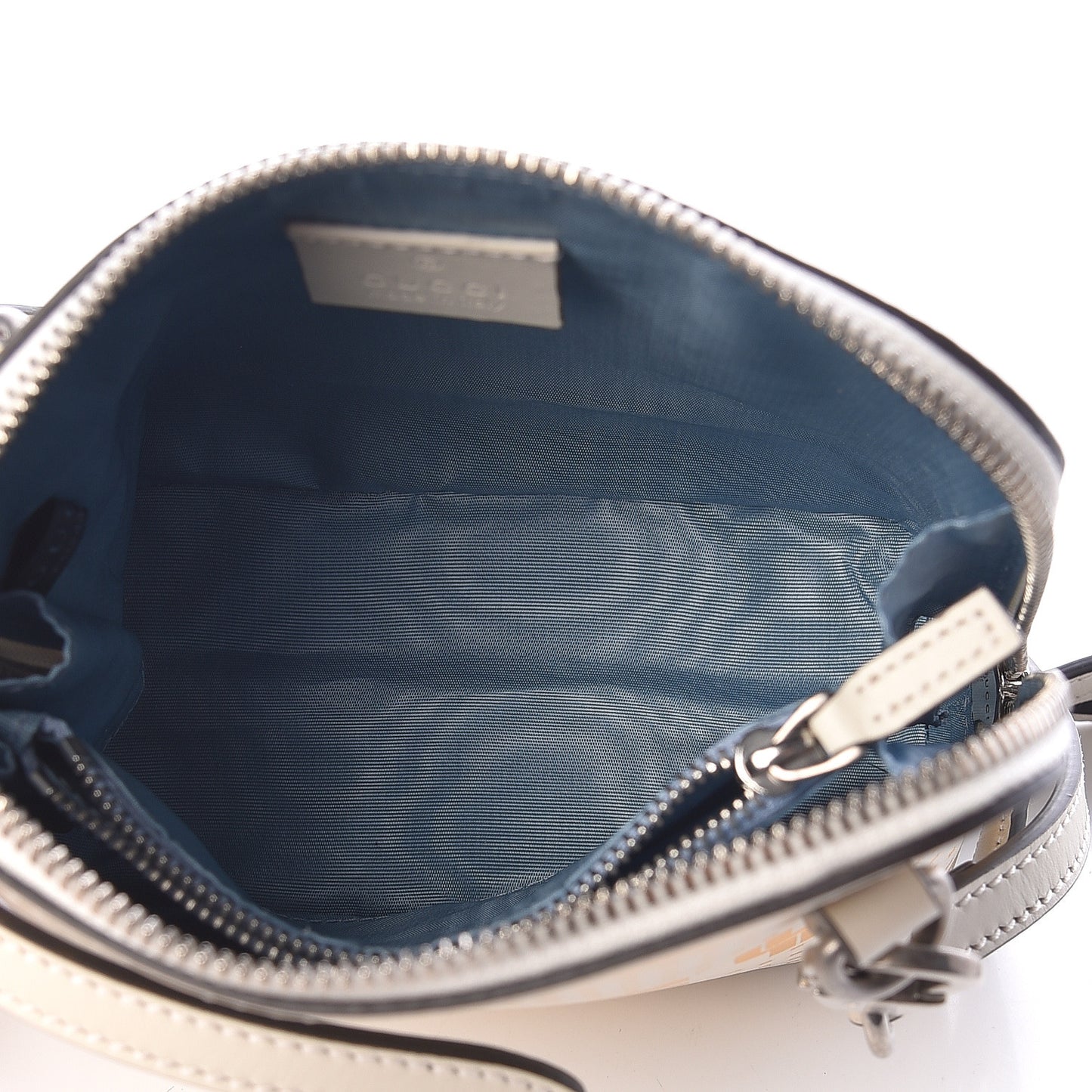 X SEGA Calfskin GUCCY Stars Mini Dome Shoulder Bag Mystic White Gold