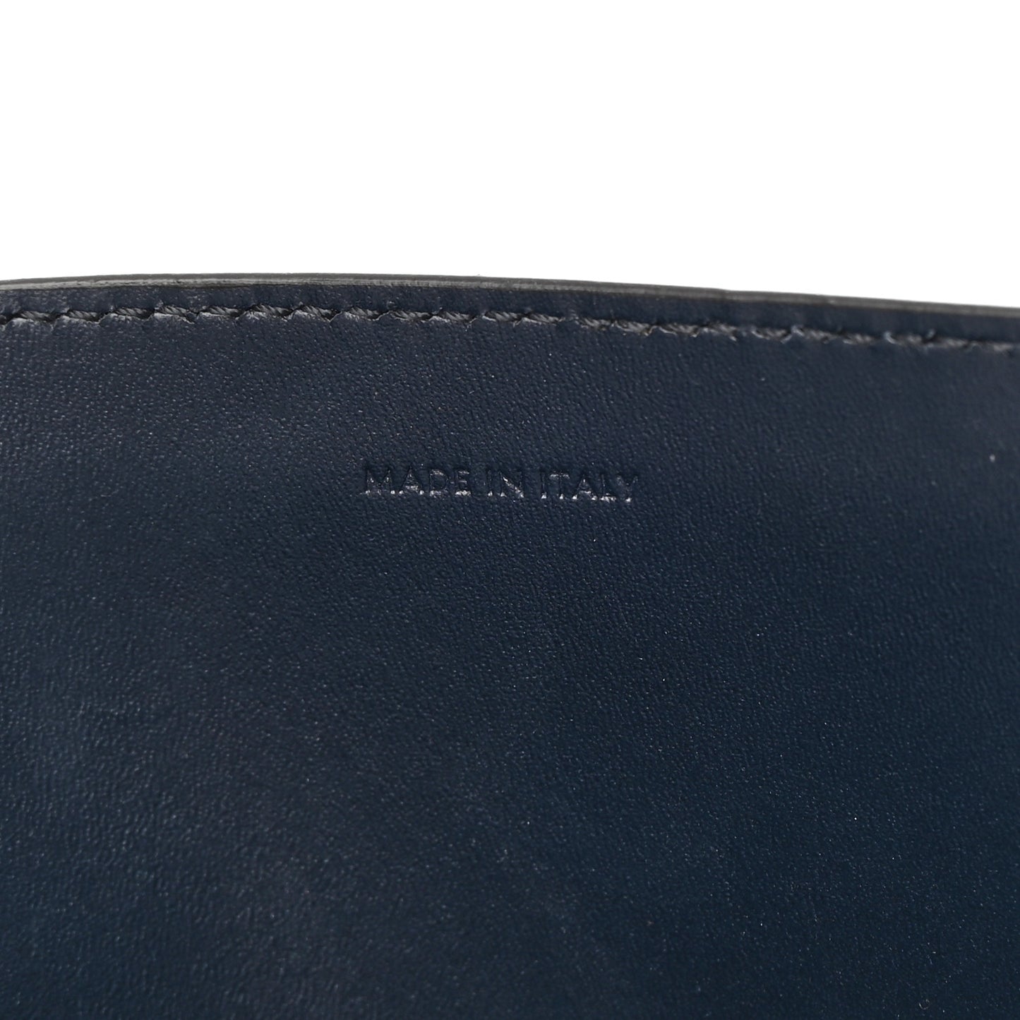 Canvas Calfskin Small Vertical Cabas Vanilla Navy