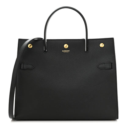 Burberry Grainy Calfskin Medium Title Bag Black 1 of 13