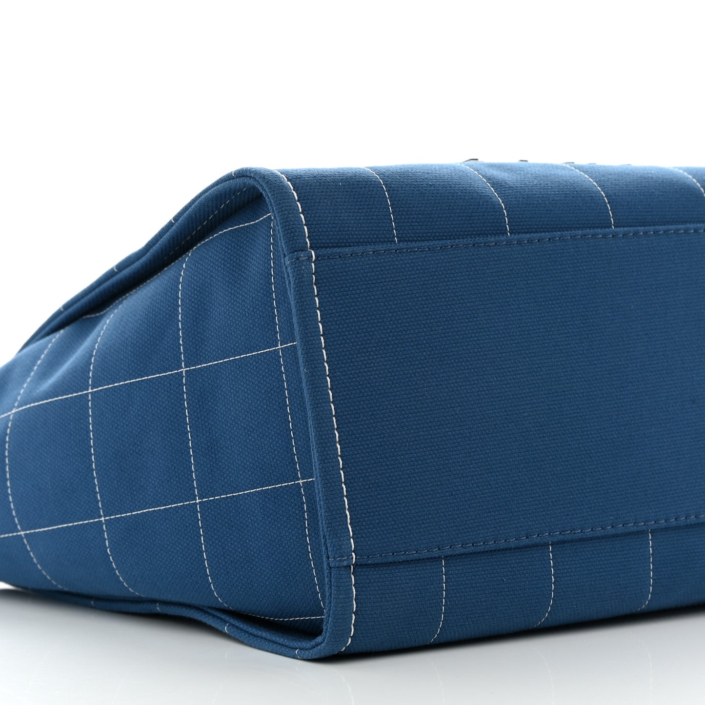 Cotton Medium Deauville Tote Blue White