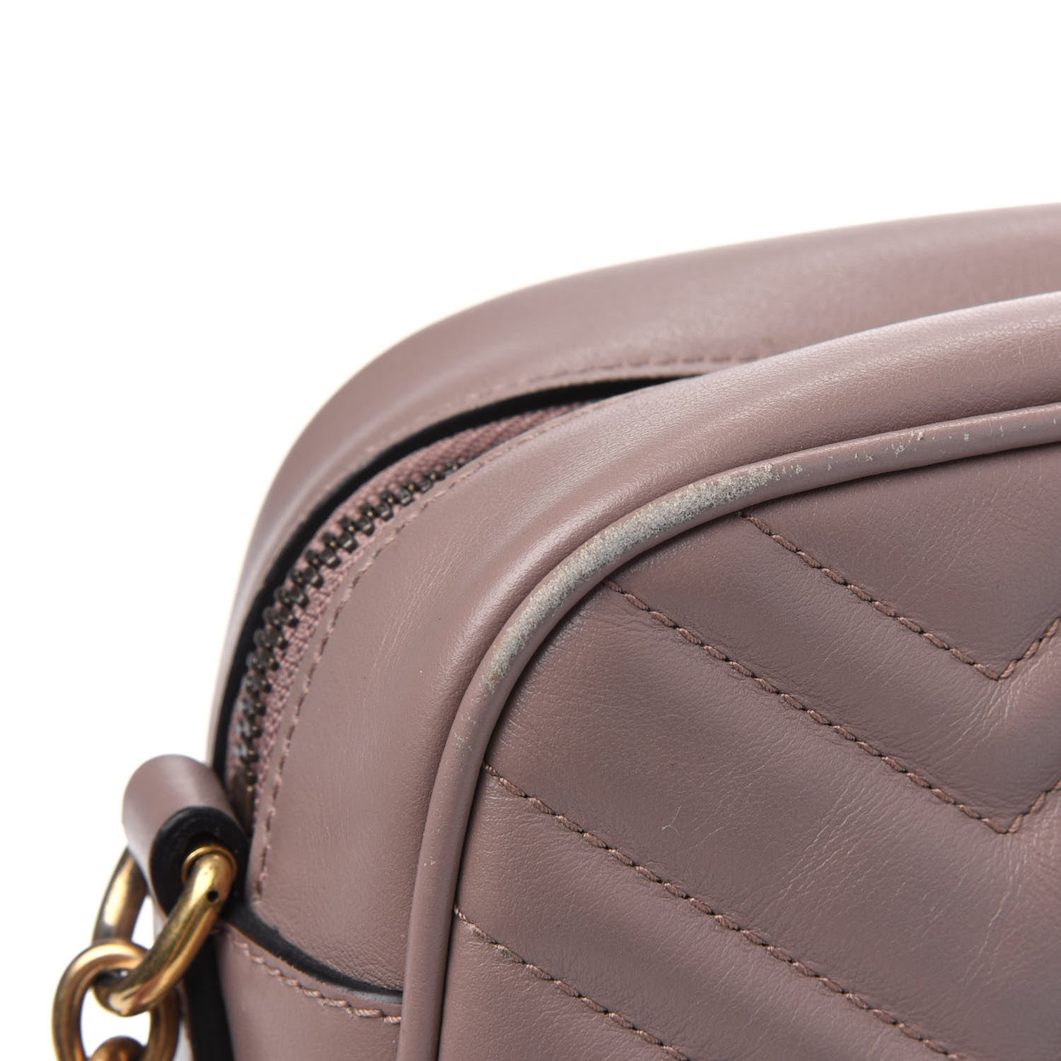Gucci Calfskin Matelasse Small GG Marmont Chain Shoulder Bag Porcelain Rose 19 of 26