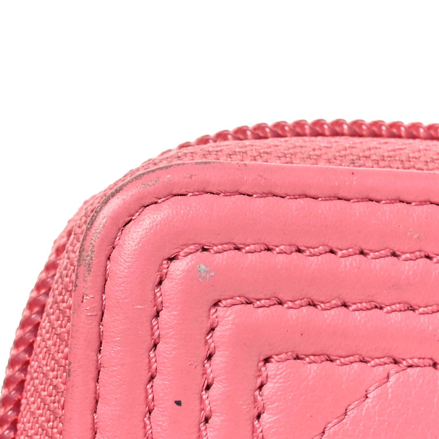 Chanel Calfskin Chevron Quilted Zip Around Boy Coin Purse Wallet Pink 12 of 16