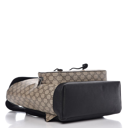 Gucci GG Supreme Monogram Single Buckle Backpack Beige Black 4 of 8