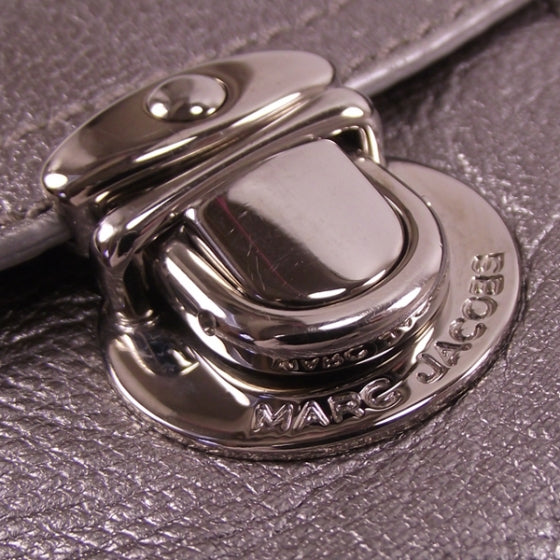 Leather Large Multipocket Hobo Silver