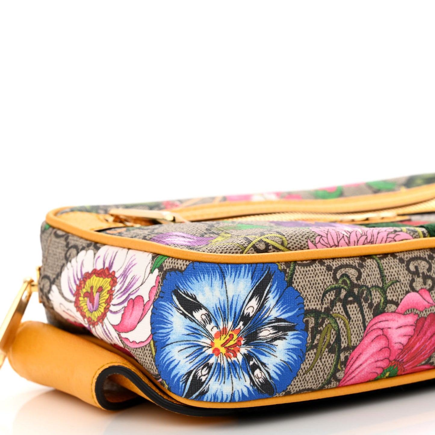 GG Supreme Monogram Flora Medium Ophidia Belt Bag Beige Multicolor Crop