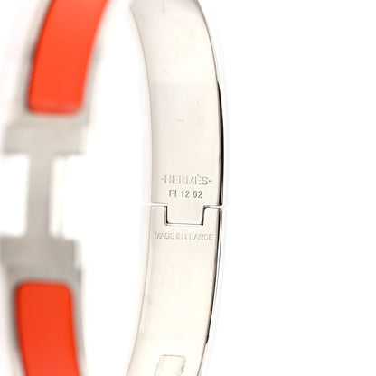 Hermes Matte Enamel Narrow Clic Clac HH Bracelet T6 Orange 4 of 5