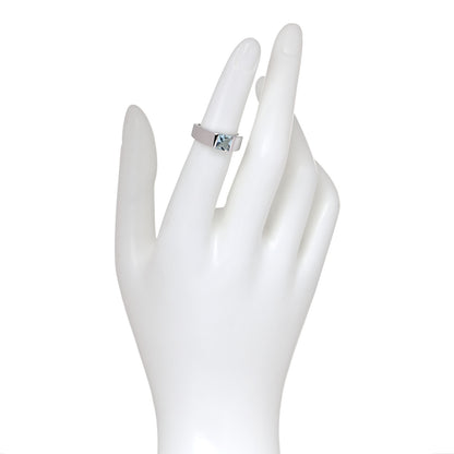 Cartier 18K White Gold Aquamarine Tank Ring 49 4.75 3 of 10