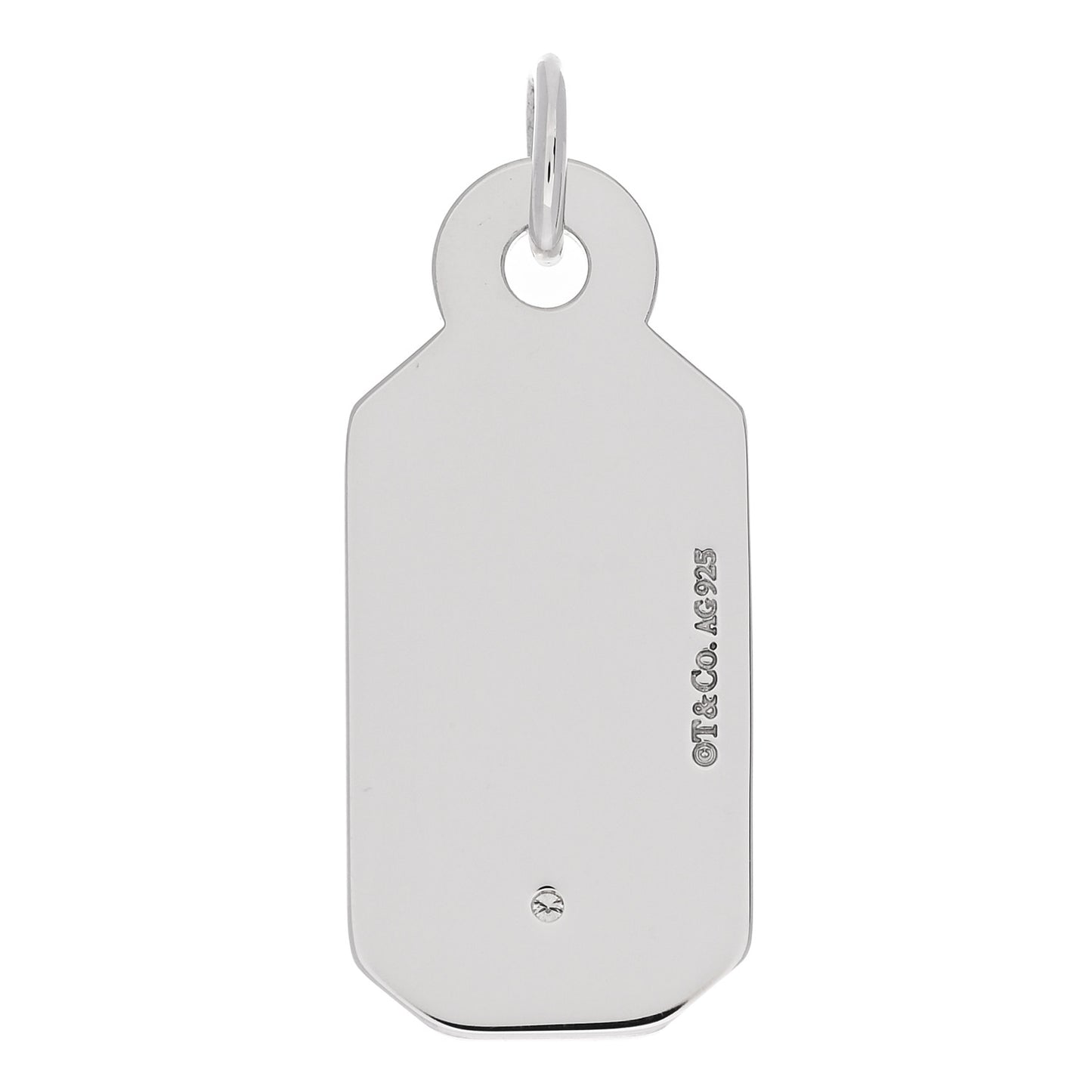 Sterling Silver Diamond Logo Tag Charm