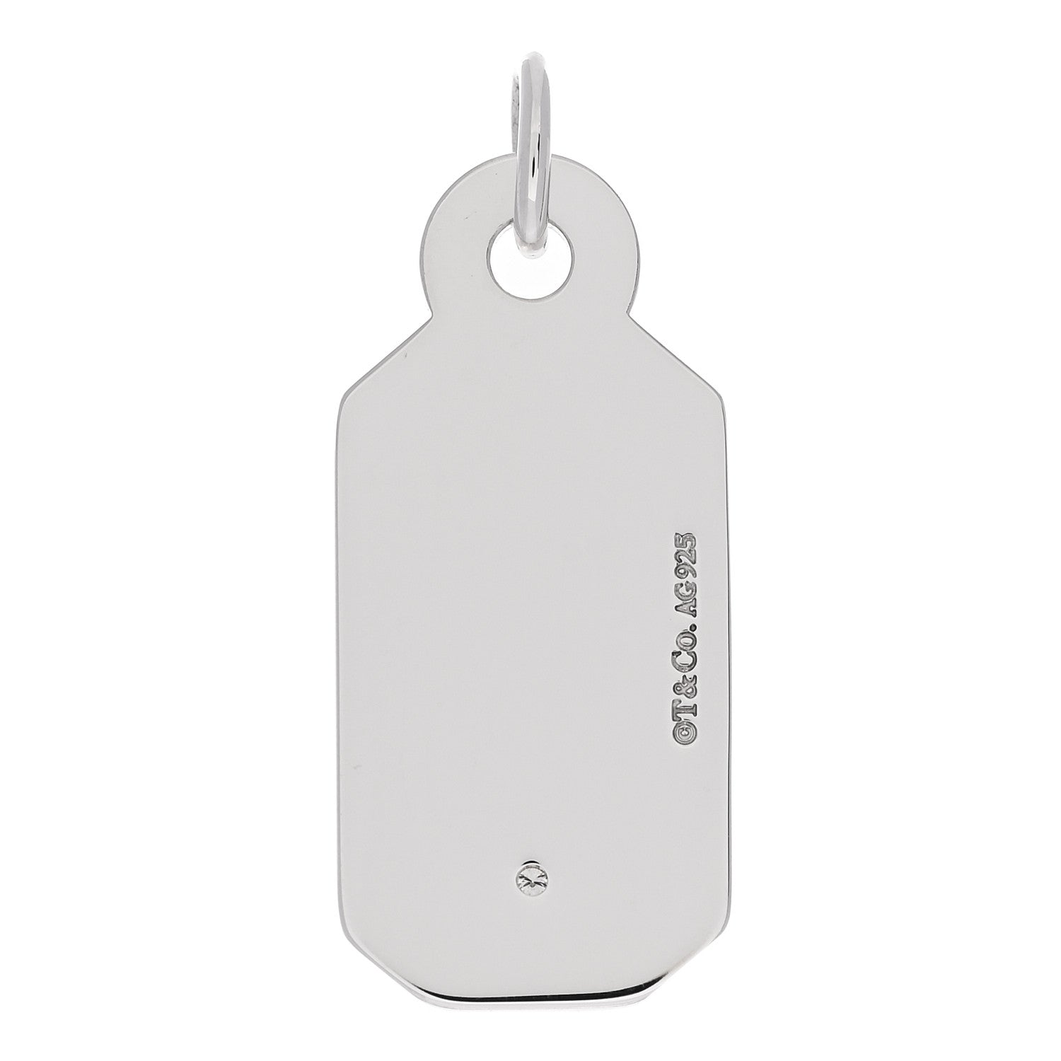 Tiffany Sterling Silver Diamond Logo Tag Charm 3 of 4