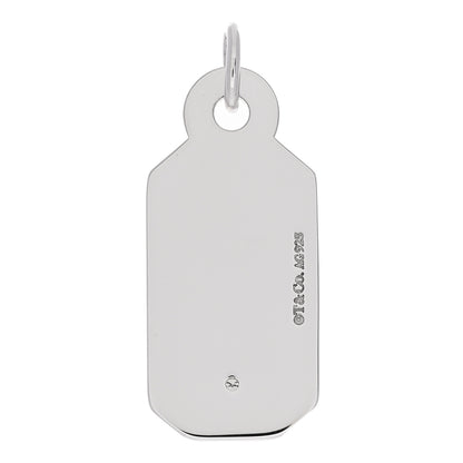 Tiffany Sterling Silver Diamond Logo Tag Charm 3 of 4