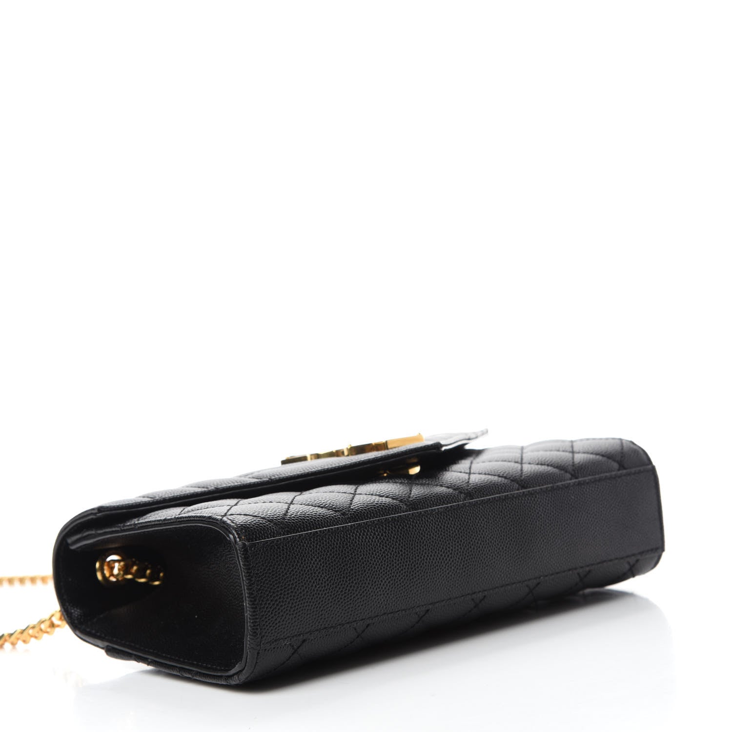 Saint Laurent Grain De Poudre Textured Mixed Matelasse Triquilt Small Monogram Satchel Black 4 of 11