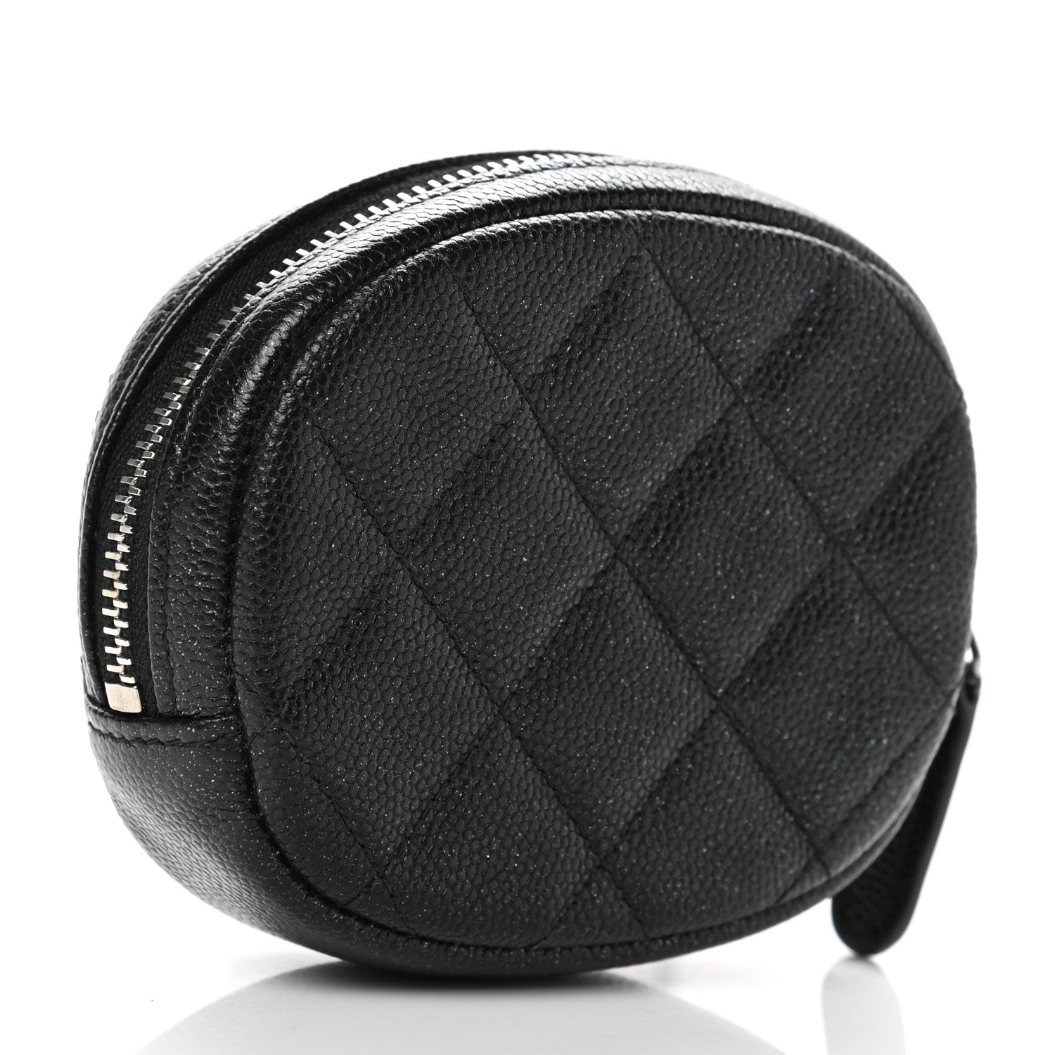 Chanel Iridescent Caviar Quilted Zip Around Classic Coin Purse Black 3 of 7