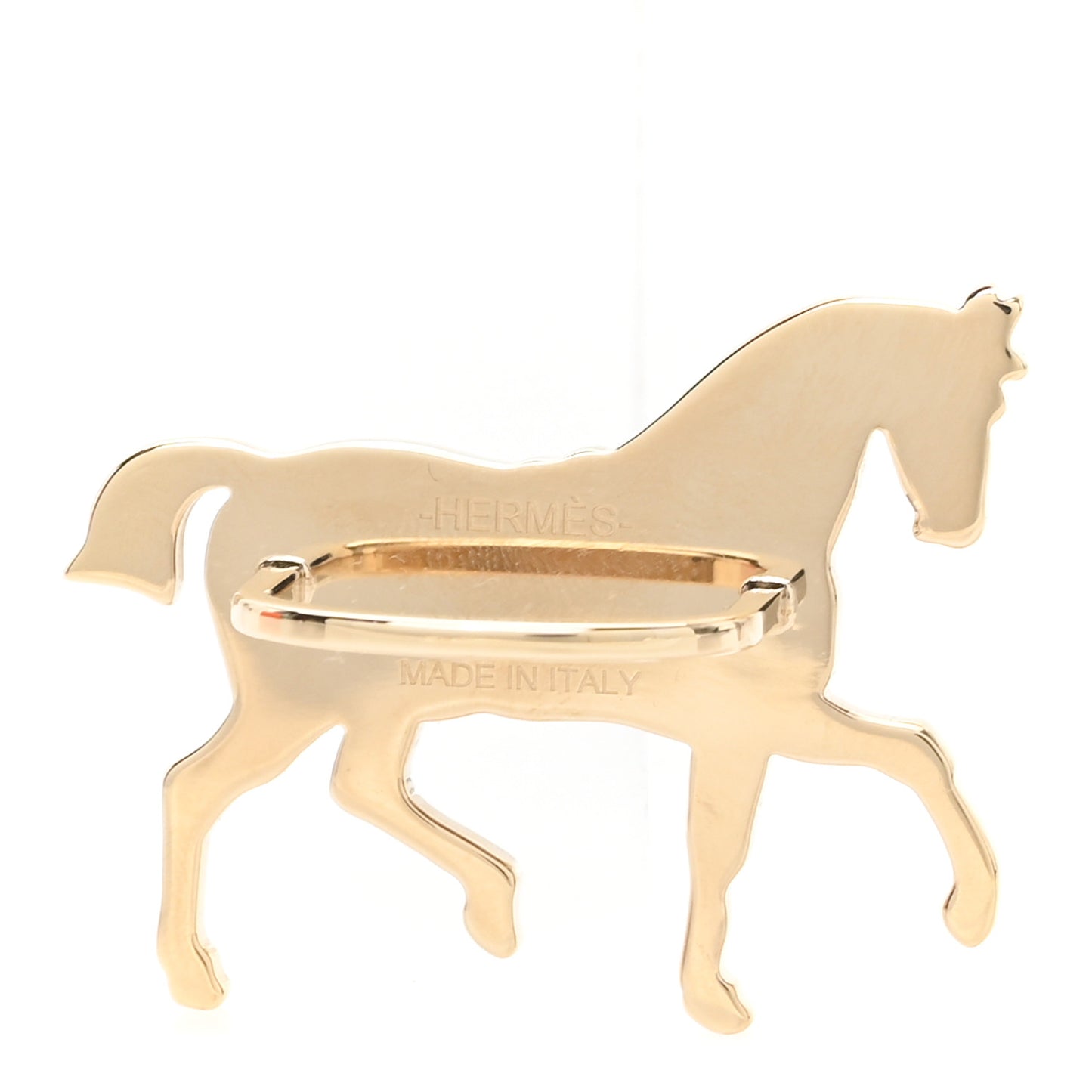 Permabrass Lacquered Cheval A La Couverture Scarf 70 Ring Rouge H Noir