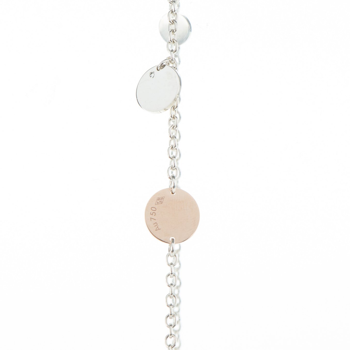 Sterling Silver 18K Rose Gold Confettis Long Necklace