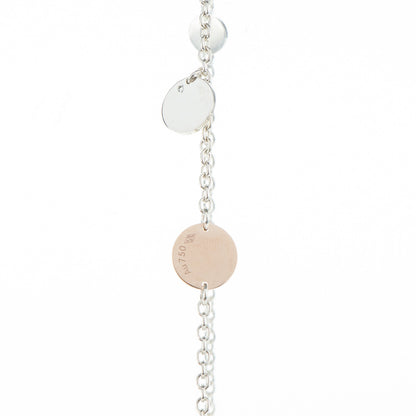 Hermes Sterling Silver 18K Rose Gold Confettis Long Necklace 5 of 5