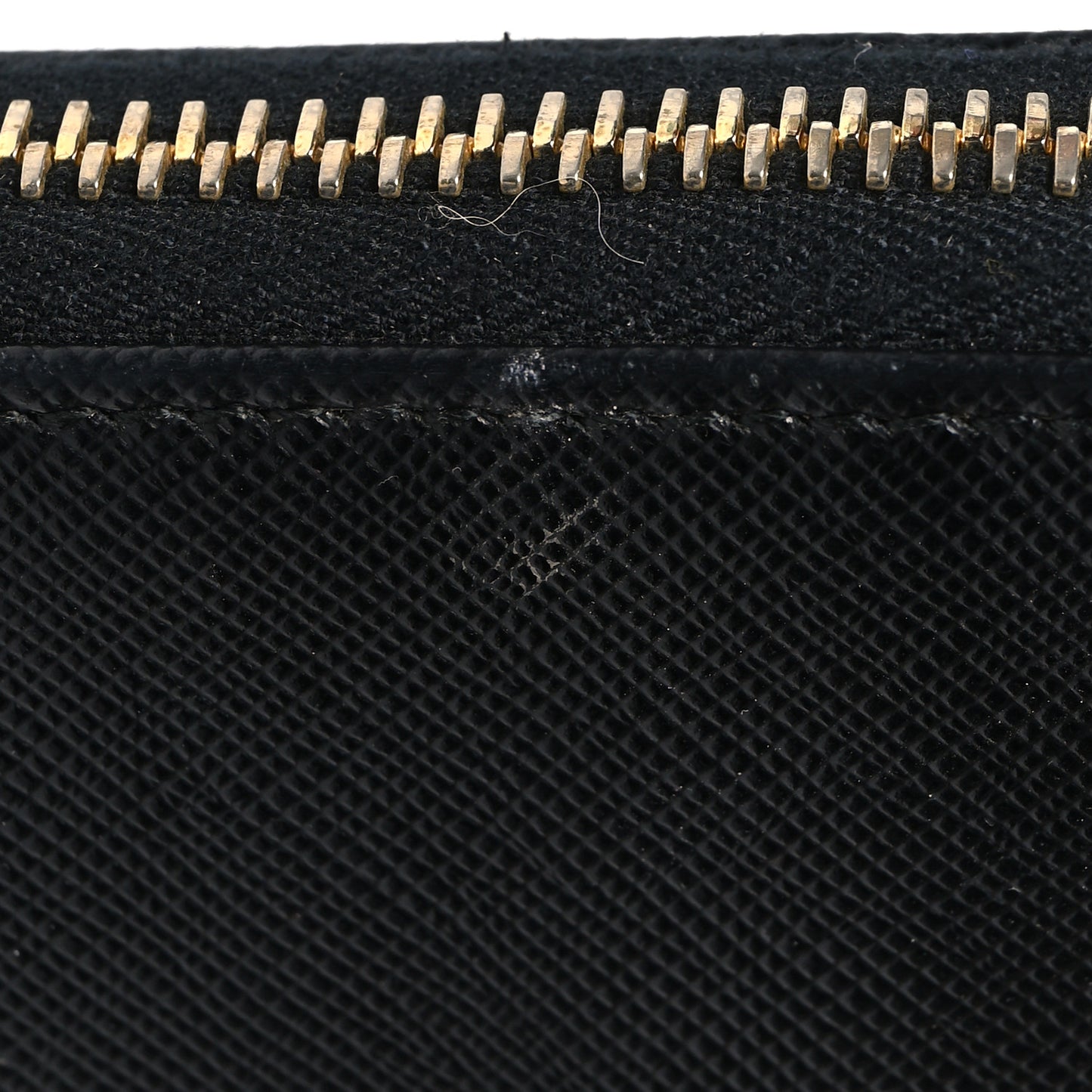 Saffiano Metal Zip Around Wallet Black
