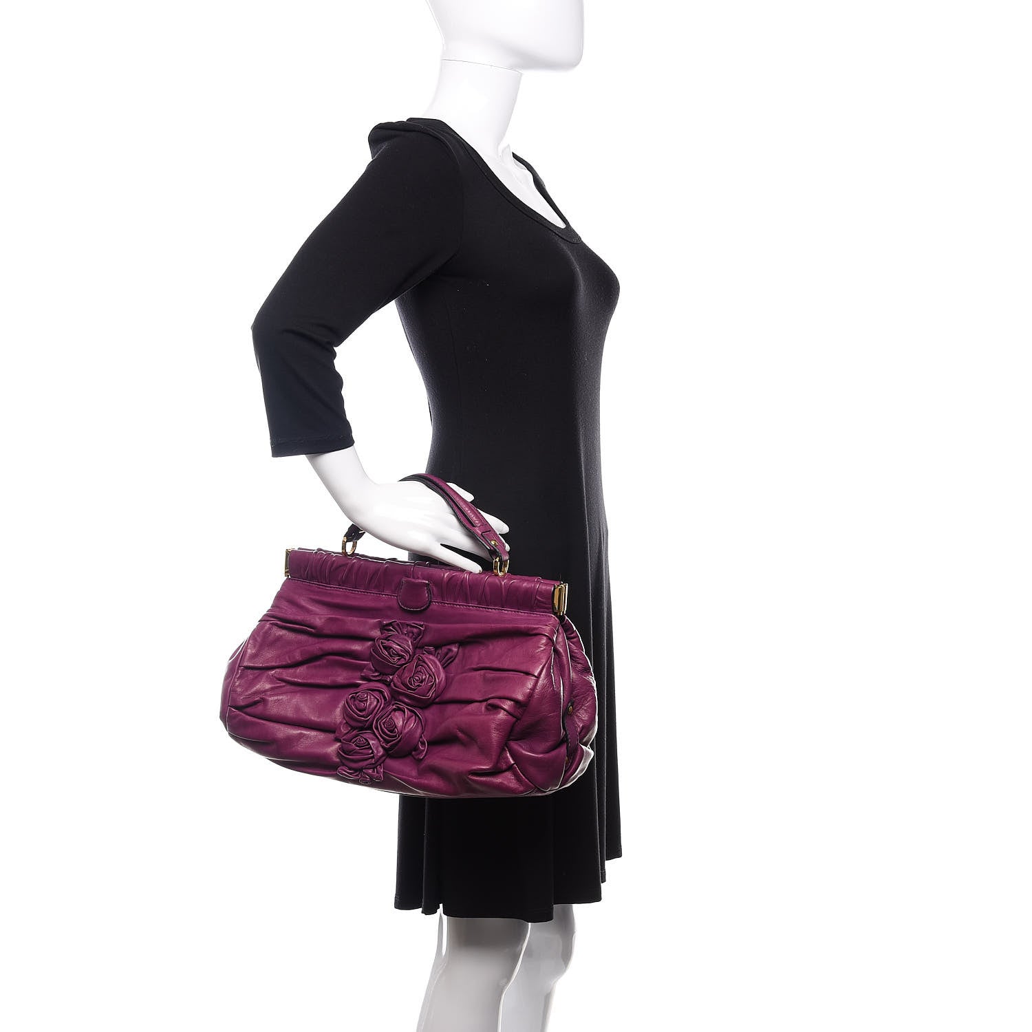 Valentino Garavani Nappa Jardin Rose Frame Duffel Purple 2 of 12