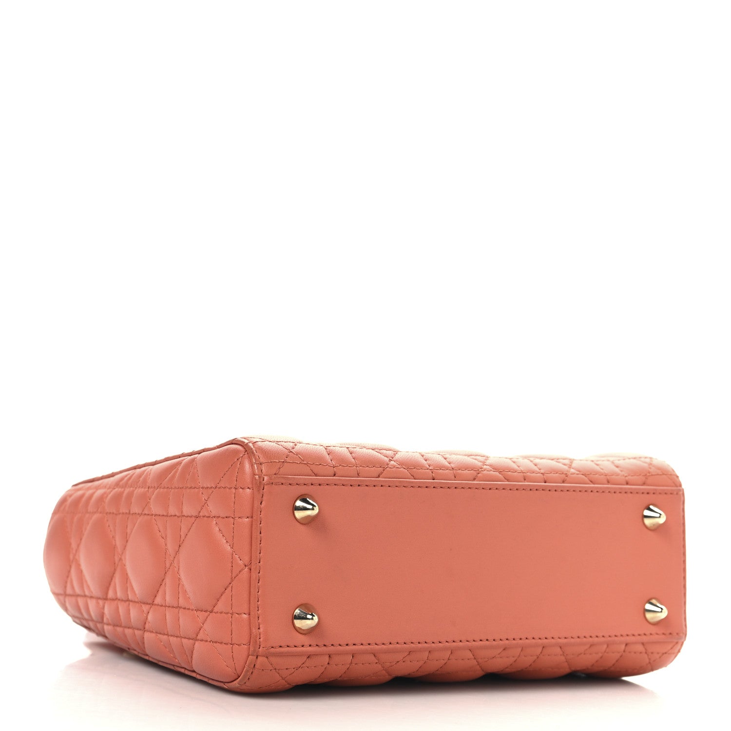 Christian Dior Lambskin Cannage Small My ABCDior Lady Dior Coral 4 of 13