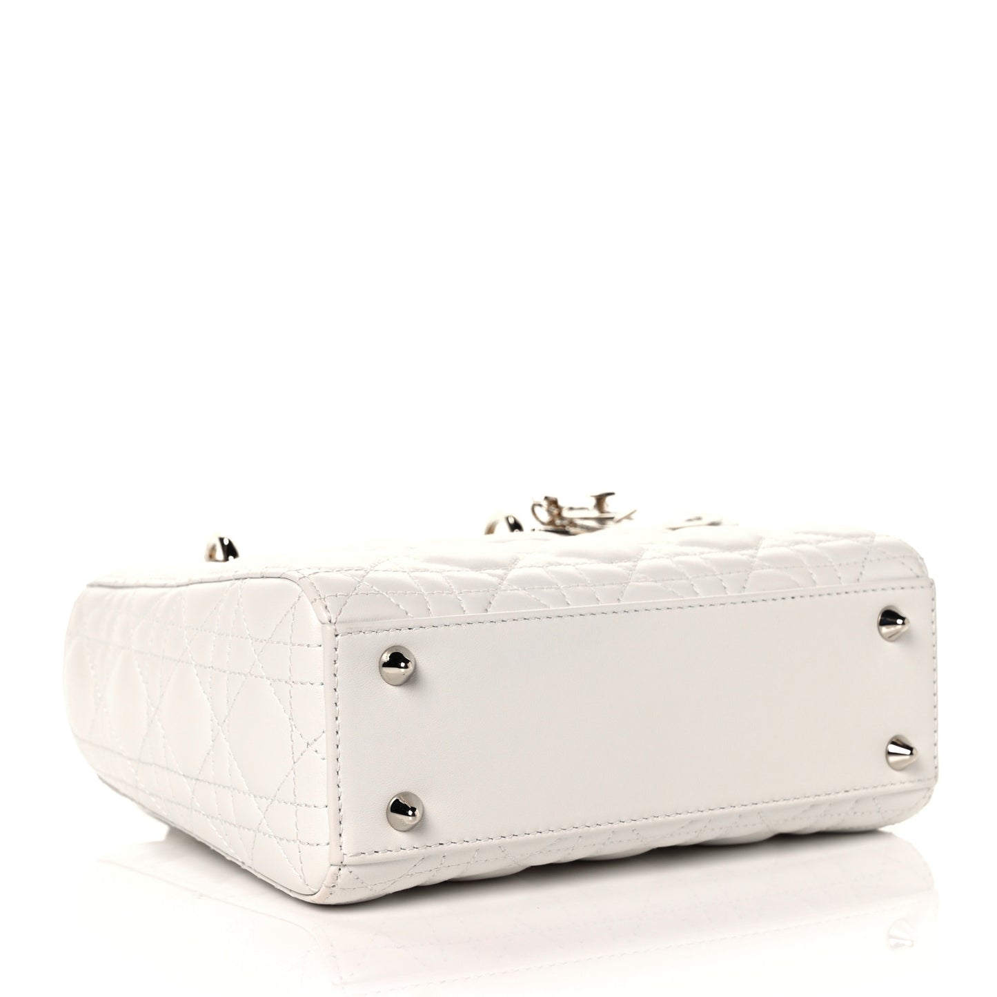 Lambskin Cannage Small Lady Dior White