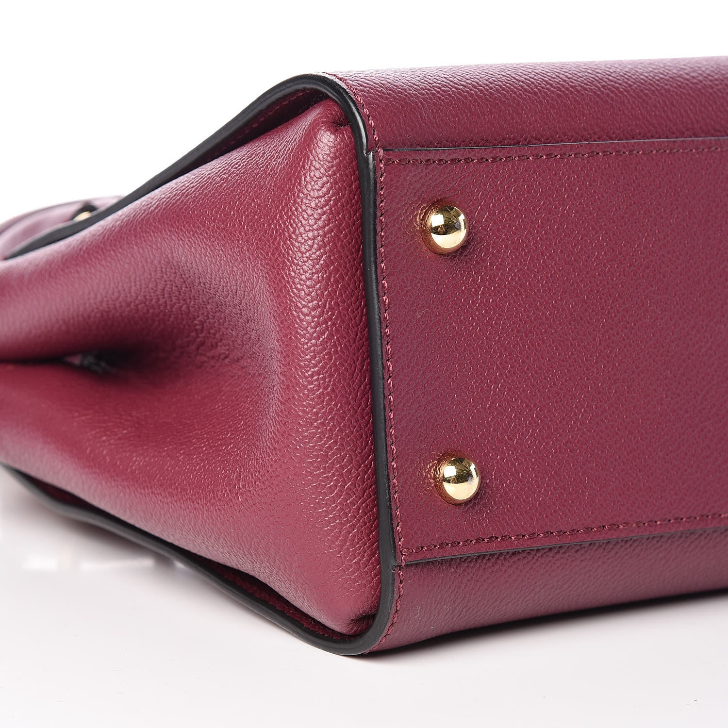 Burberry Soft Grain Calfskin Small Buckle Tote Dark Plum 9 of 12