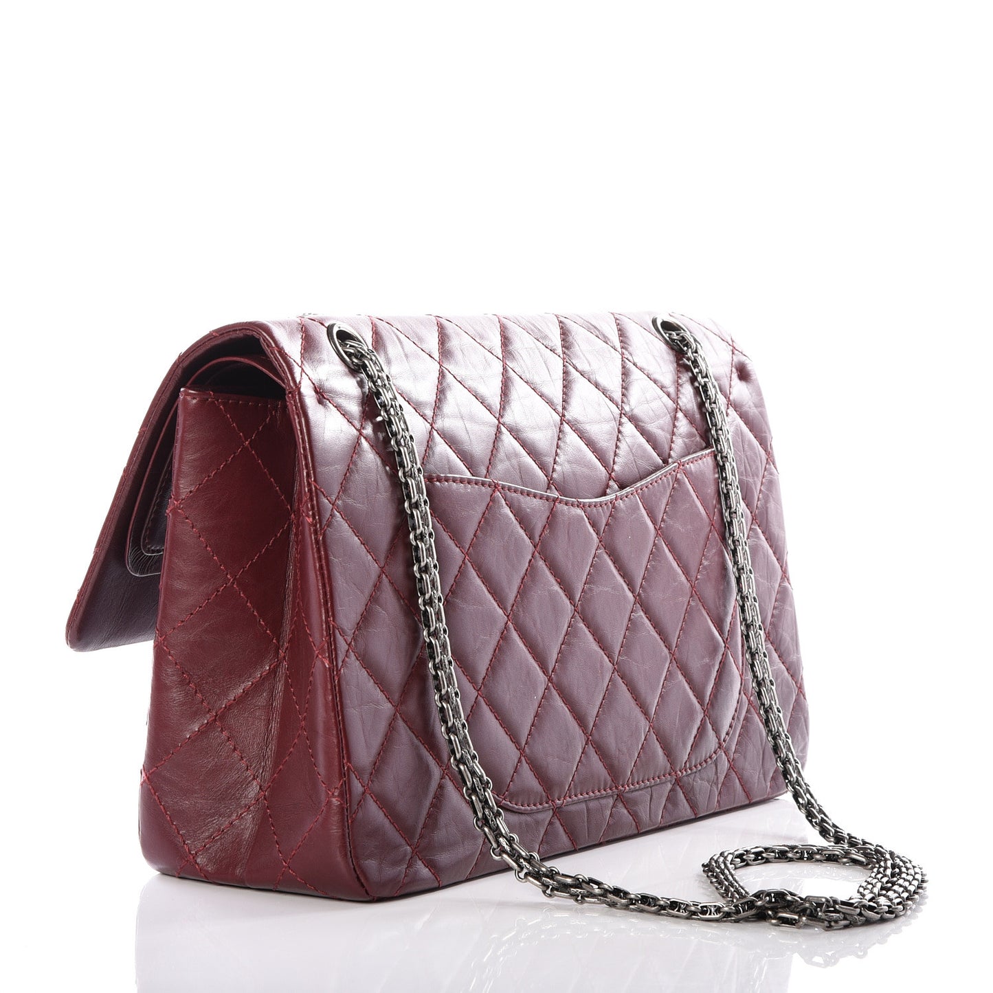 Aged Calfskin Quilted 2.55 Reissue 227 Flap Red