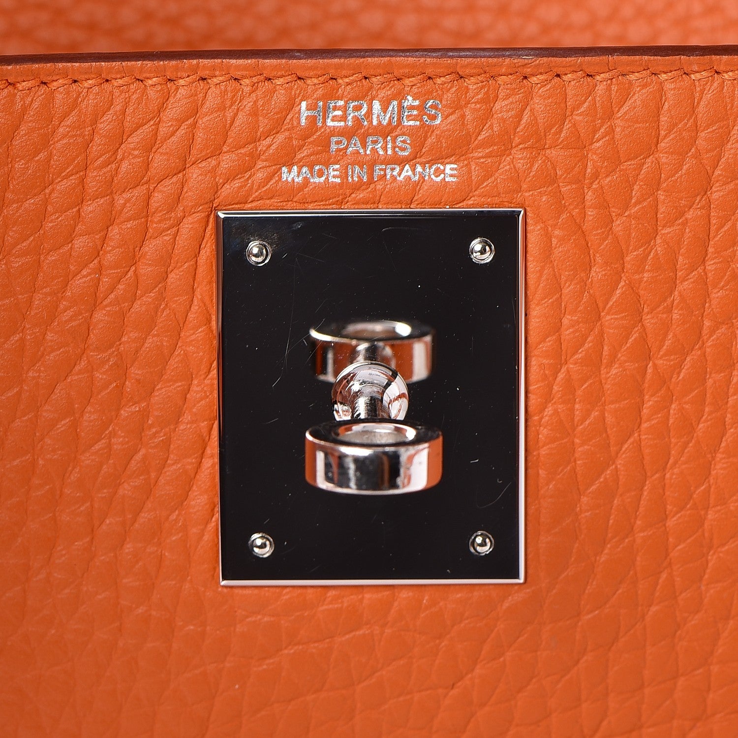 Hermes Taurillon Clemence Kelly Retourne 28 Orange 19 of 35