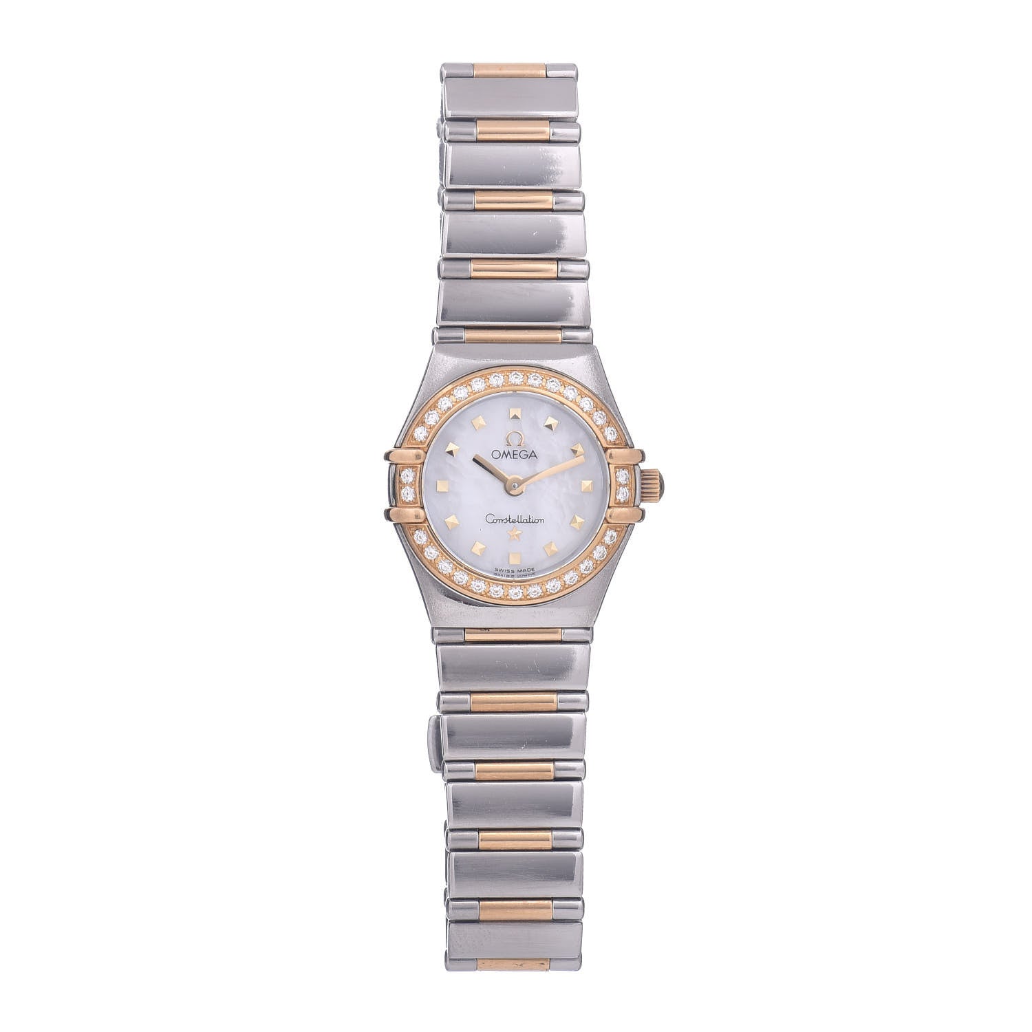 Omega Stainless Steel 18K Yellow Gold Diamond Bezel Mother of Pearl 23mm Constellation My Choice Quartz Watch 895.1243 1 of 4