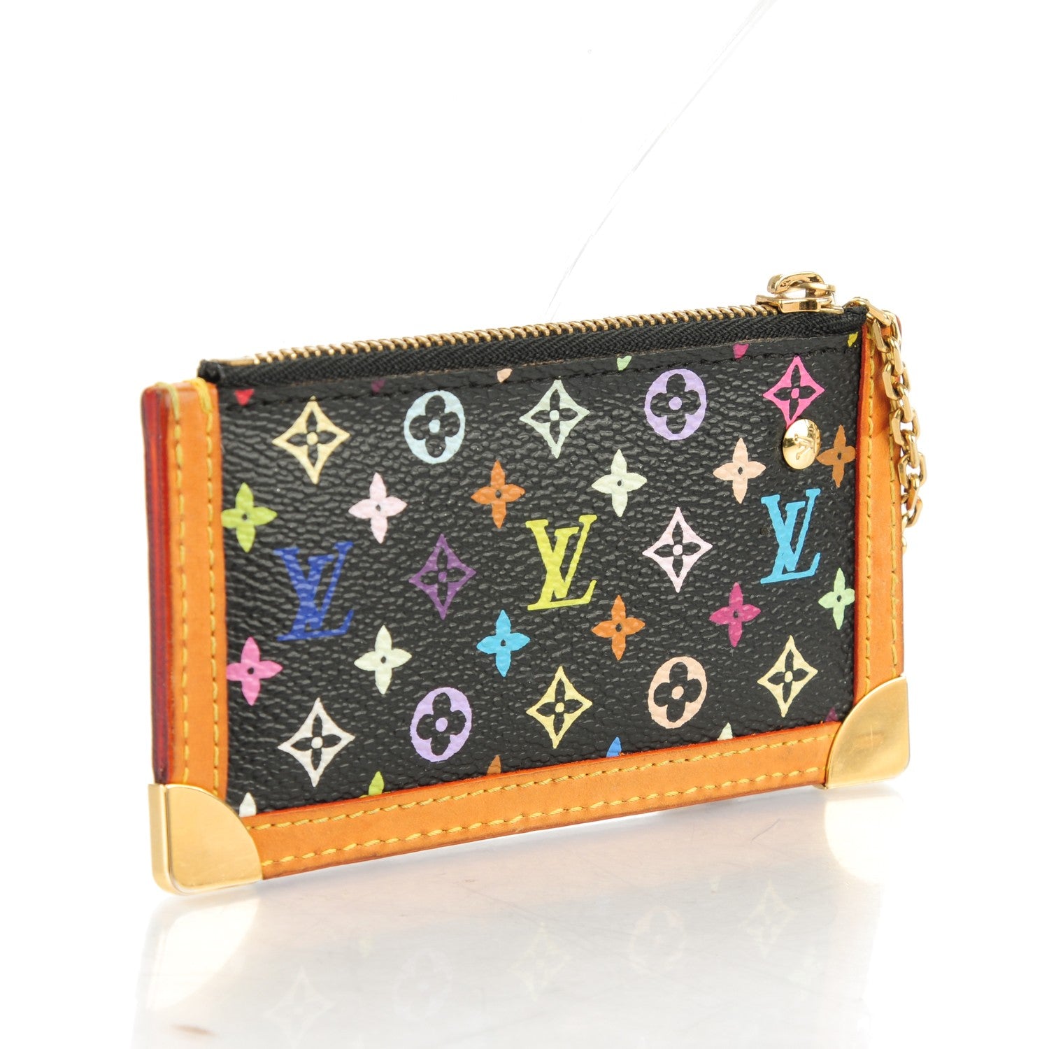 Louis Vuitton Monogram Multicolor Key Pouch Black 3 of 8