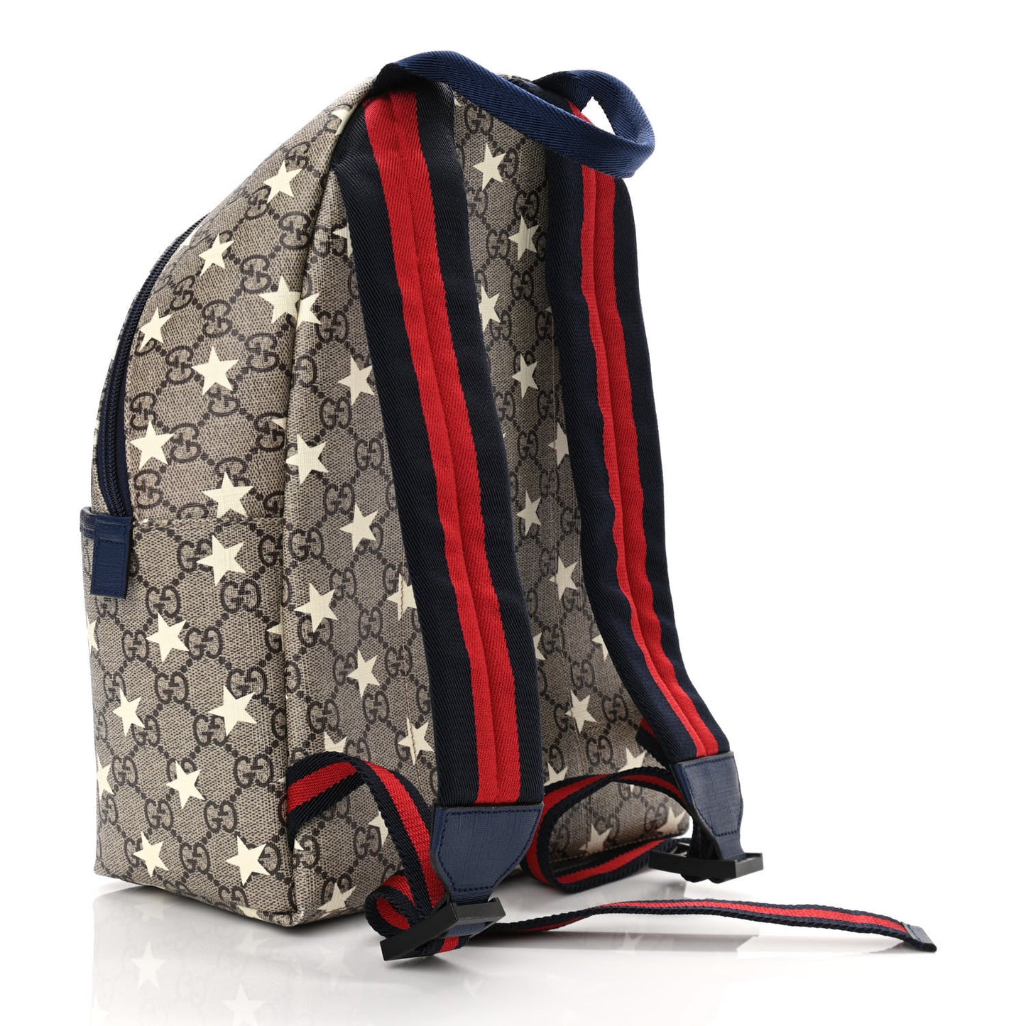 GG Supreme Monogram Stars Childrens Backpack Beige Ebony Yellow Royal