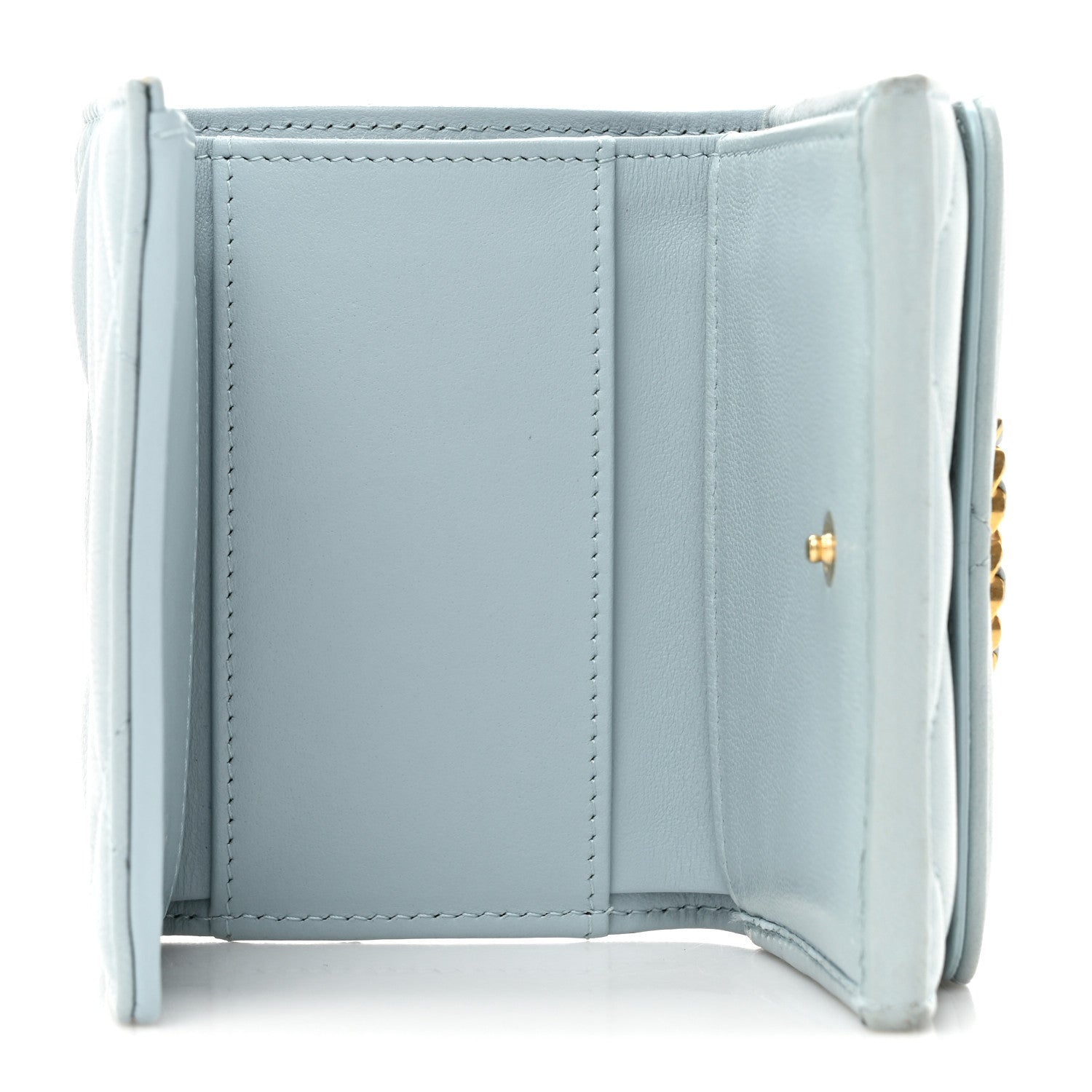 Chanel Lambskin Quilted Chanel 19 Flap Card Holder Light Blue 5 of 13
