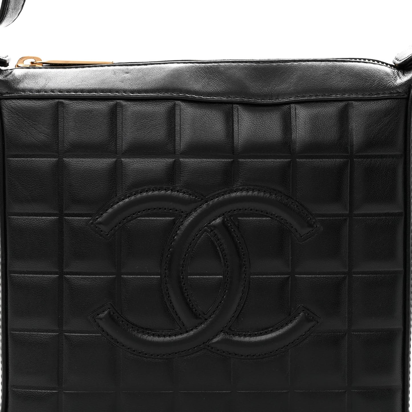 Lambskin Quilted Small Chocolate Bar Shoulder Bag Black
